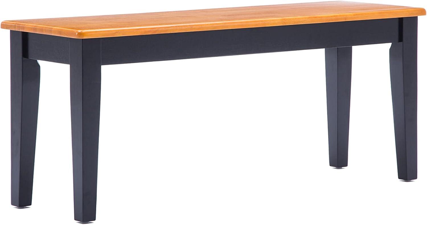 Shaker Wood Dining Bench Black/Oak - Boraam: Rubberwood, Sustainable, Entryway, Mudroom, Rectangle