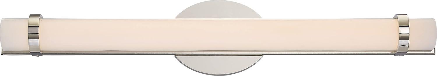 Sleek Slice 24" Polished Nickel Cylinder LED Sconce