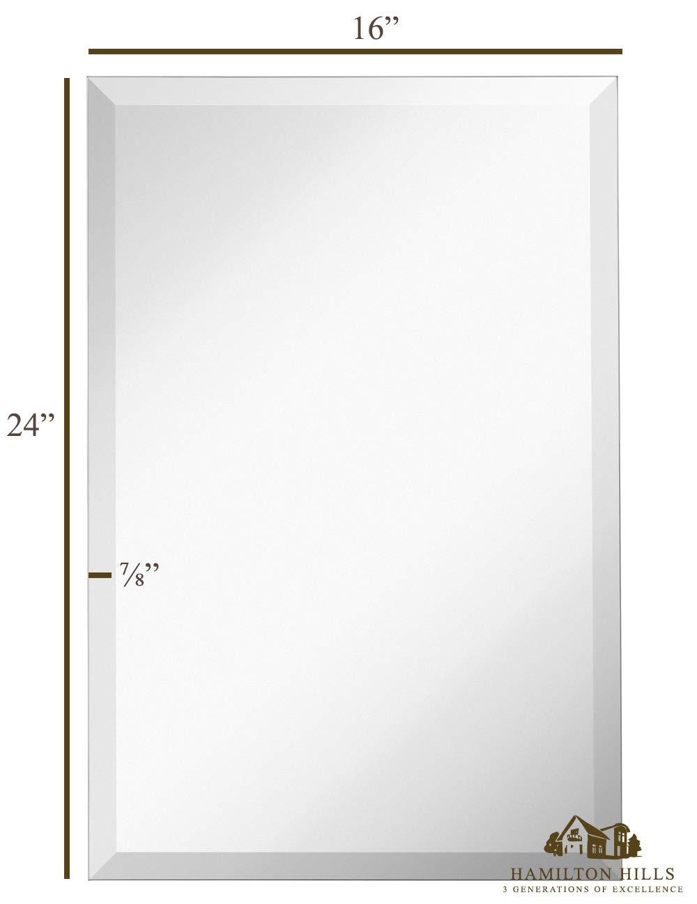 Hamilton Hills New Frameless Lightweight Beveled Mirror 30" x 40 Wall Mirror for Bathroom Vanity with Bevel