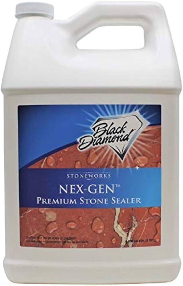 Black Diamond Stoneworks NEX-GEN Natural Stone Penetrating Sealer: Long-Lasting Protection Interior and Exterior ; Granite, Marble, Travertine, Limestone, Grout, Tile, Brick, Slate Floors