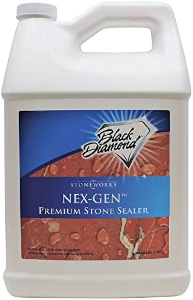 Black Diamond Stoneworks NEX-GEN Natural Stone Penetrating Sealer: Long-Lasting Protection Interior and Exterior ; Granite, Marble, Travertine, Limestone, Grout, Tile, Brick, Slate Floors