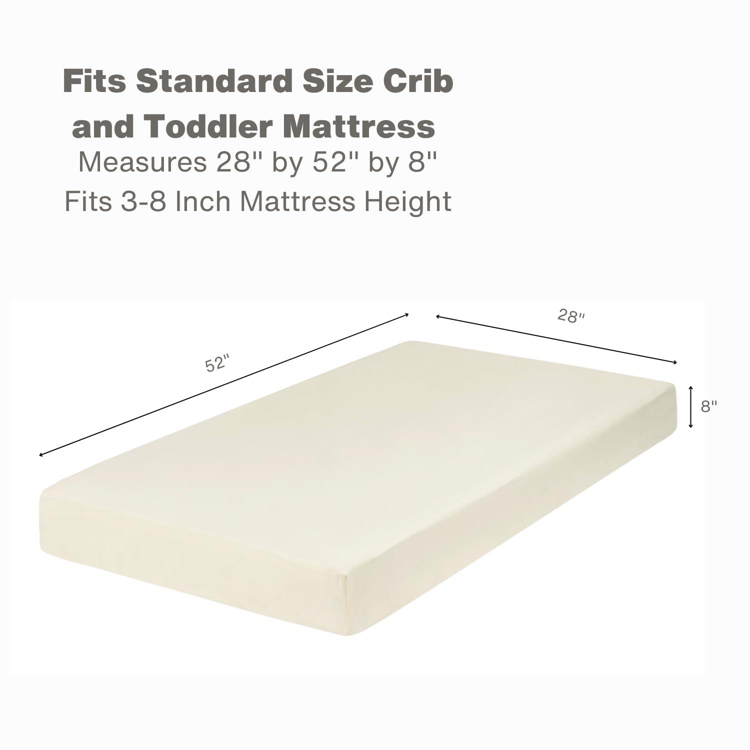 Everyday Kids Fitted Crib Sheet, 100% Soft Breathable Microfiber Baby Sheet, Fits Standard Size Crib Mattress 28in x 52in, Beige Nursery Sheet