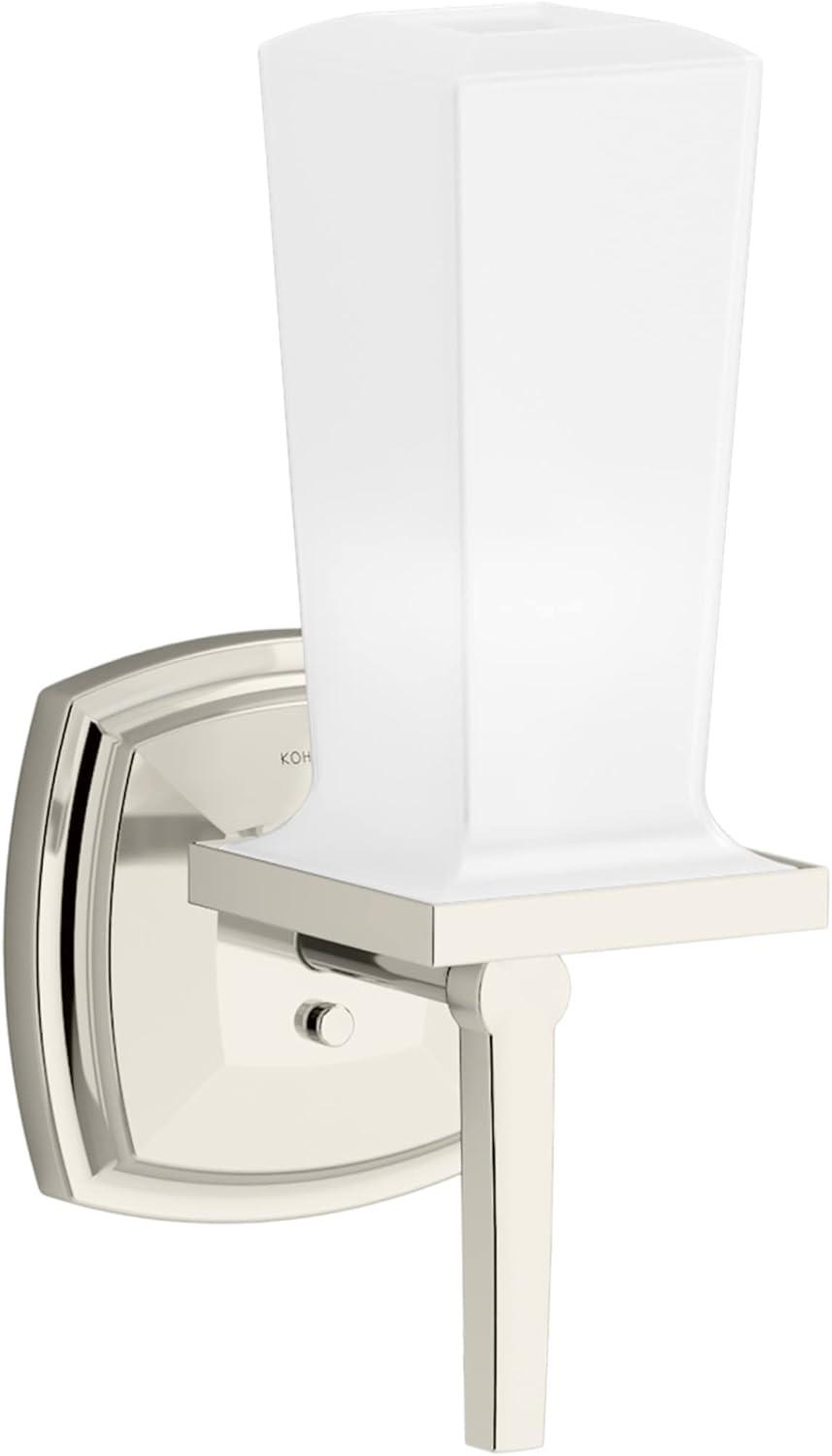 Margaux Elegance Polished Nickel Wall Sconce with Frosted Glass