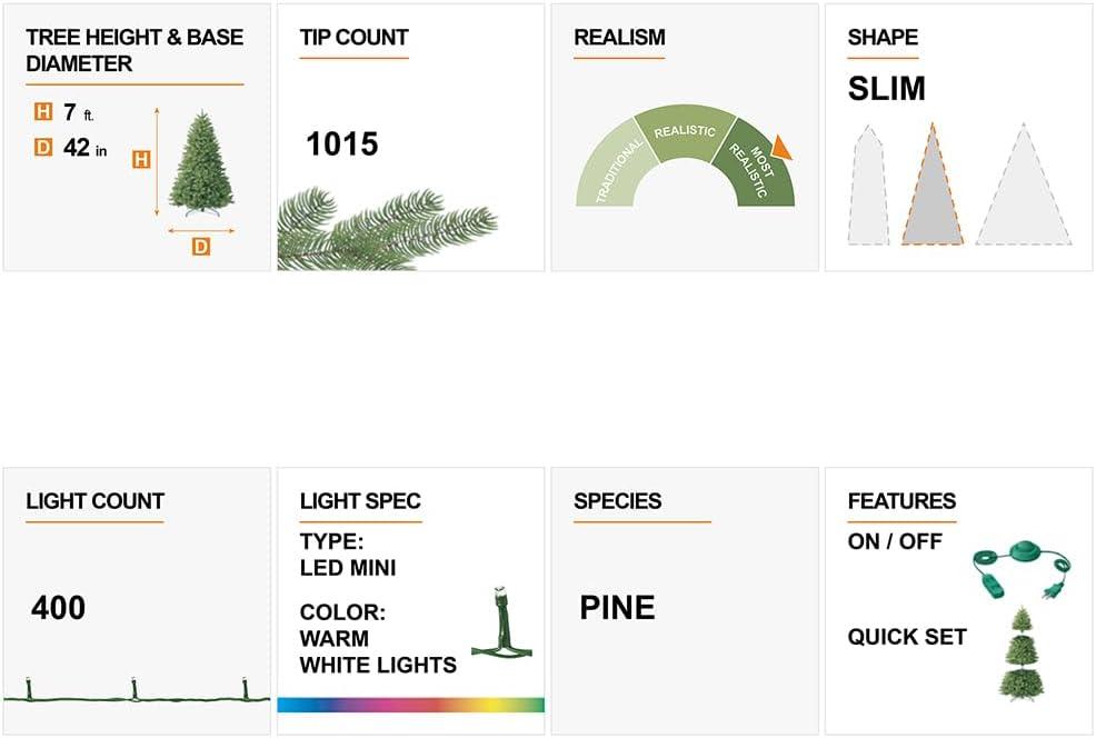 Glitz Design Glitzhome 9ft Deluxe Pre-Lit Flocked Pine Artificial Christmas Tree with 650 Warm White