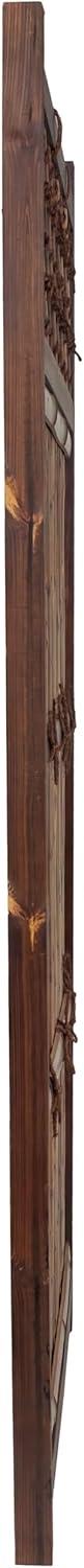 6 ft. Dark Bamboo and Wood Japanese Zen Garden Fence Panel