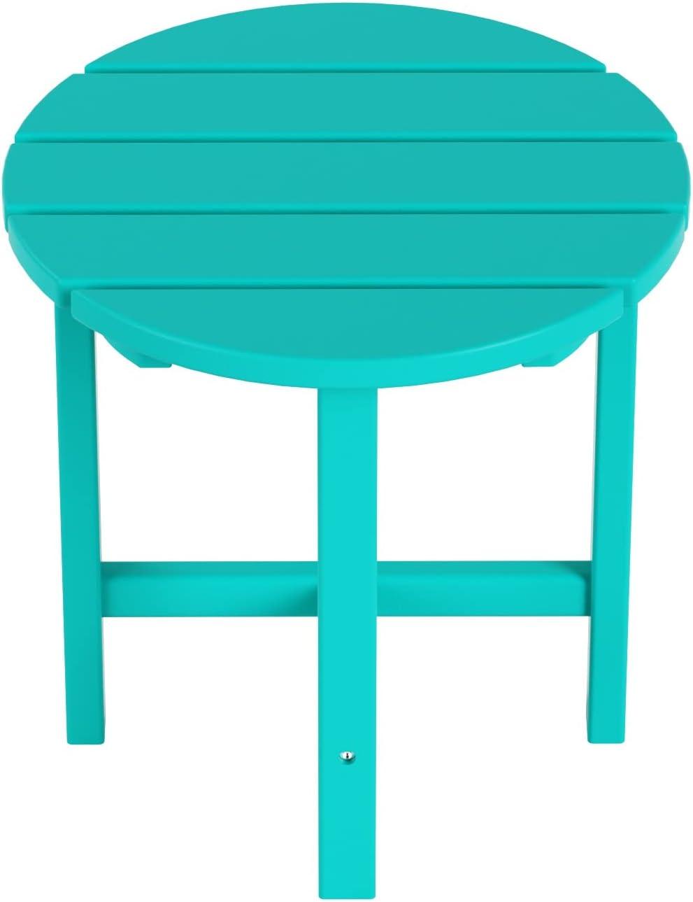 WestinTrends All-Weather Outdoor Patio Round Poly Adirondack Side Table