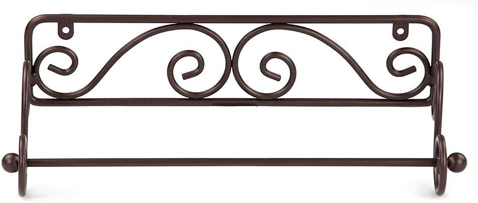 Home Basics Scroll Collection Steel Wall Mounted Paper Towel Holder, Bronze