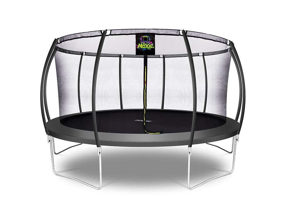 Moxie Machrus Moxie Pumpkin-Shaped Outdoor Trampoline Set with Top-Ring Frame Safety Enclosure, 15 FT