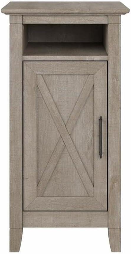 Key West End Table with Door in Washed Gray - Engineered Wood