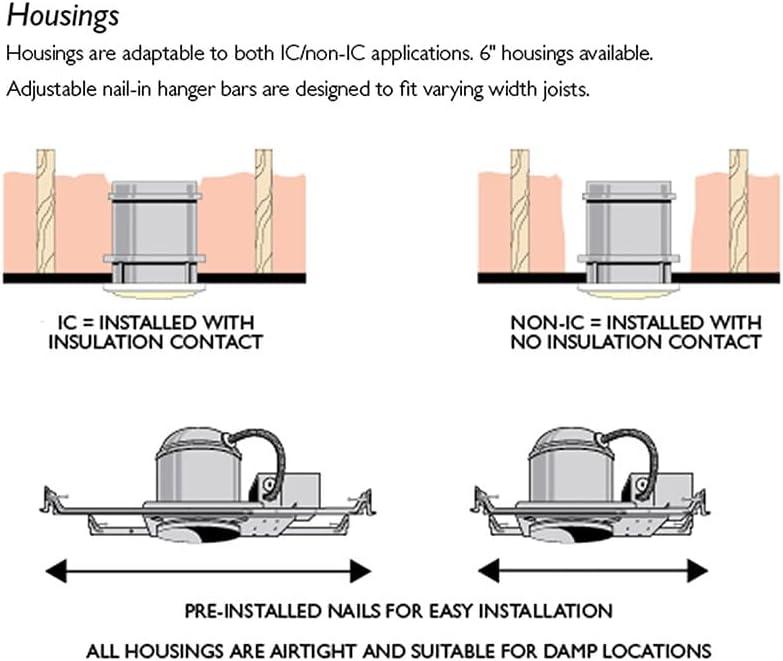 Metallic Ceiling 6" New Construction Recessed Housing