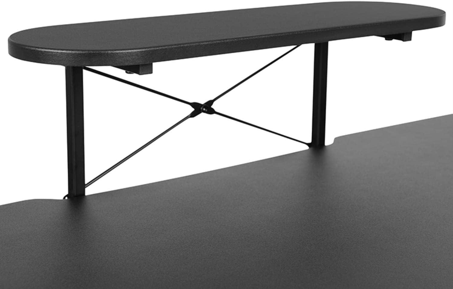 Flash Furniture Black Gaming Desk with Cup Holder, Headphone Hook, and Monitor/Smartphone Stand