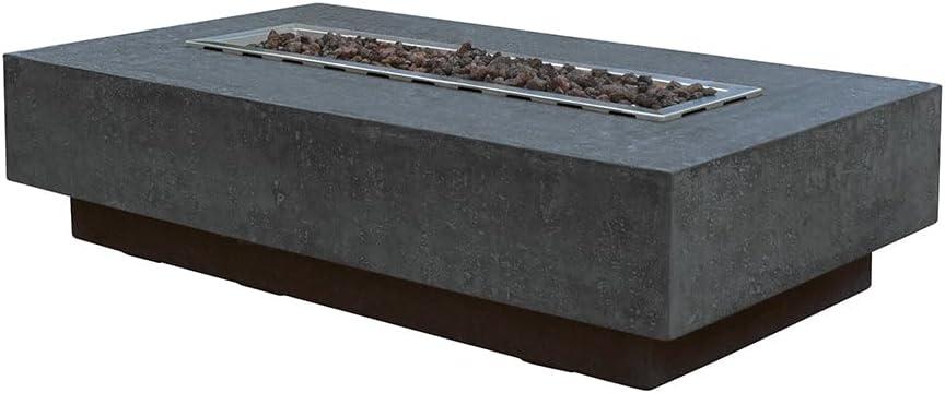Gray Gas Free-Standing Fire Pit Table with Lava Rocks