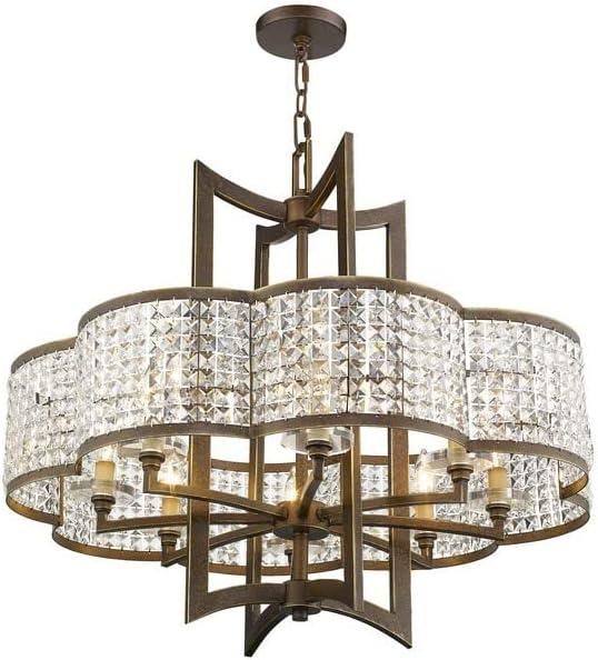 Brushed Nickel and Crystal 8-Light Chandelier