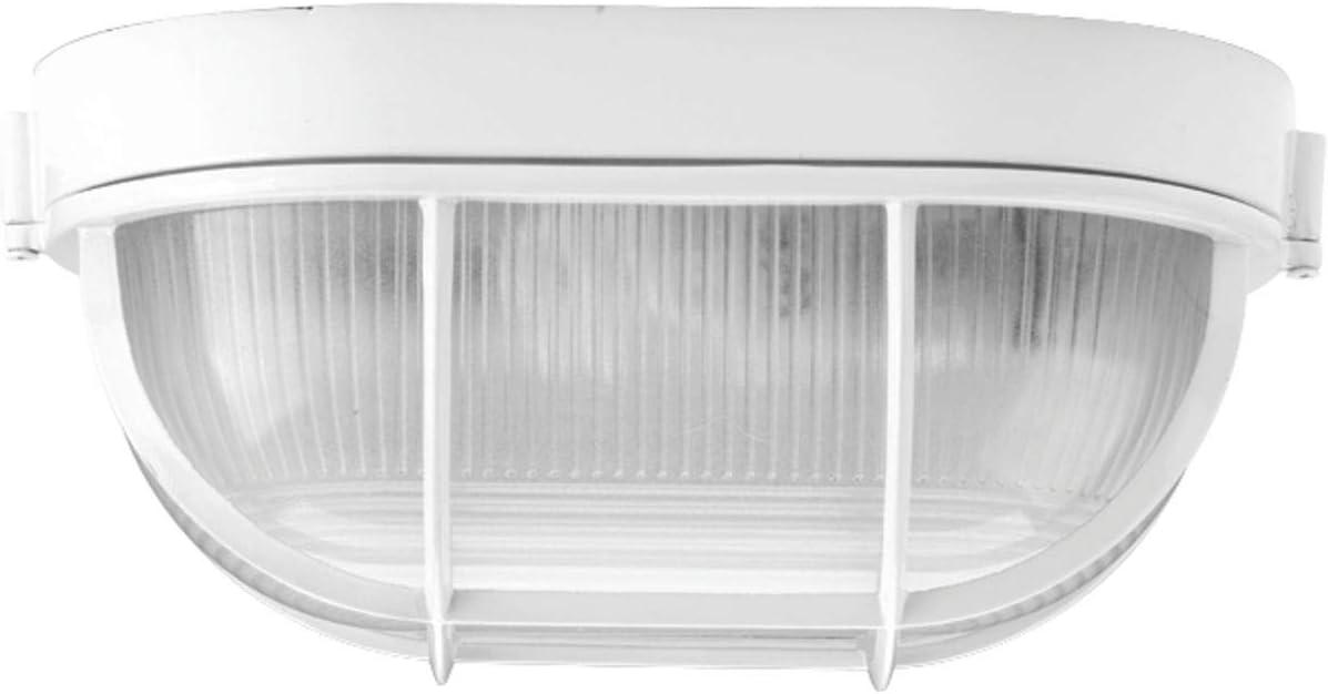 Progress Lighting Bulkheads 1-Light Flush Mount, White, Polycarbonate Shade