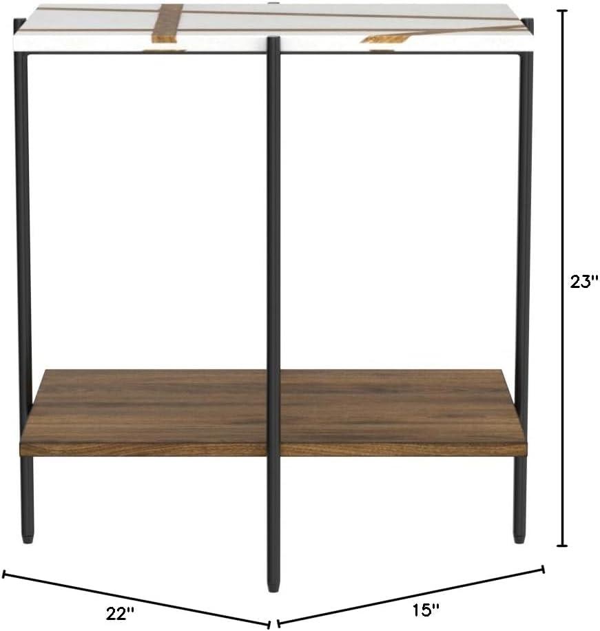 17 Stories Lajoy Marble Top End Table