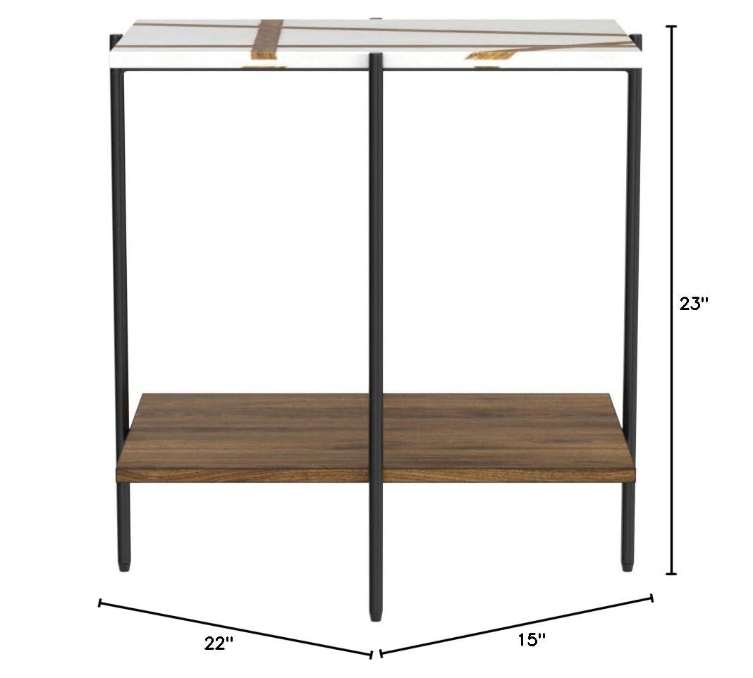 17 Stories Lajoy Marble Top End Table