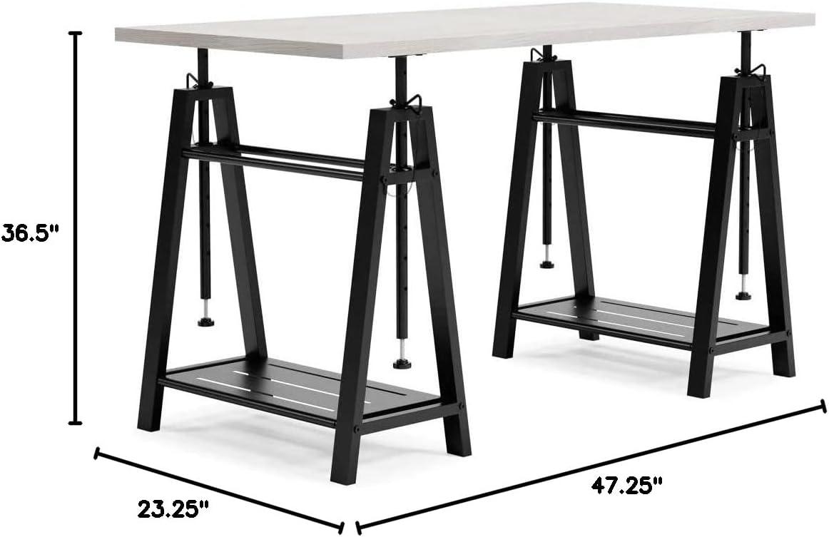 Signature Design by Ashley Casual Bayflynn Adjustable Height Desk, White