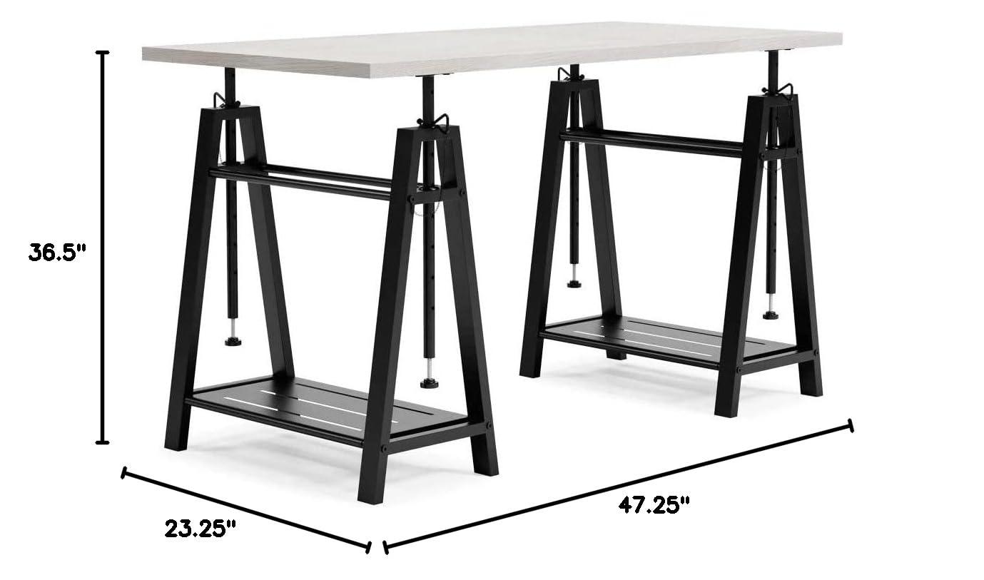 Signature Design by Ashley Casual Bayflynn Adjustable Height Desk, White