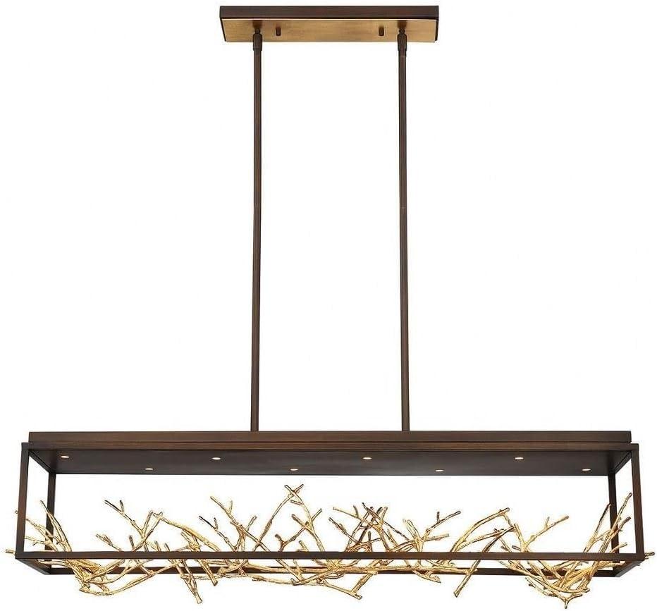 35642-015-Eurofase Lighting-Aerie Rectangular Chandelier 8 Light Metal-Bronze Finish