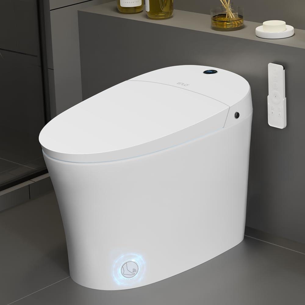 EPLO Smart Toilet Bidet – Auto Open/Close, 1000g MaP Flush Score, Auto Urinal Flush for Men, ADA Compliant Comfort Height, Built-in Tank, Heated Seat, Moving Dryer, Elongated Design, Blackout Flush