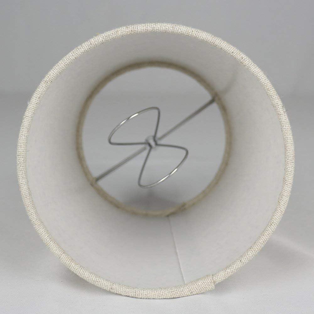 Meriville Set of 5 Natural Linen Clip On Chandelier Lamp Shades, 4-inch by 5-inch by 5-inch