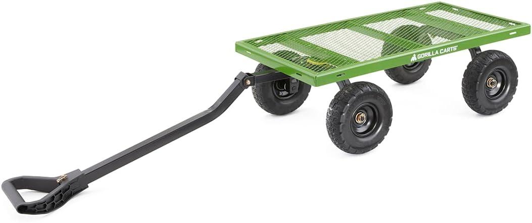 Gorilla Carts GOR400 400-lb. Steel Mesh Garden Cart with 10" Tires