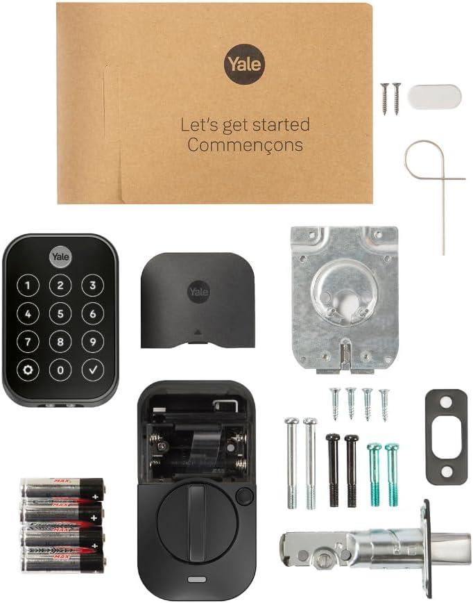 Yale Assure Lock 2 Touch Deadbolt, Black Suede Keyless Entry Door Lock with Touch Digital Keypad and Fingerprint Scanner, (No Wi-Fi), YRD450-F-BLE-BSP