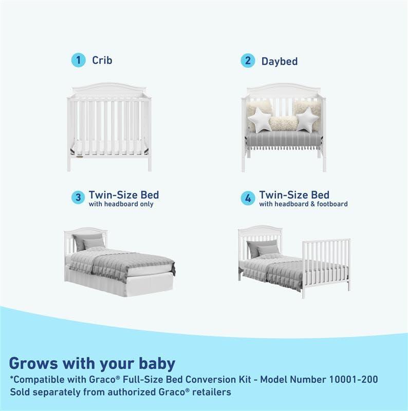 Graco Graco Stella 4-in-1 Mini Convertible Crib with Mattress