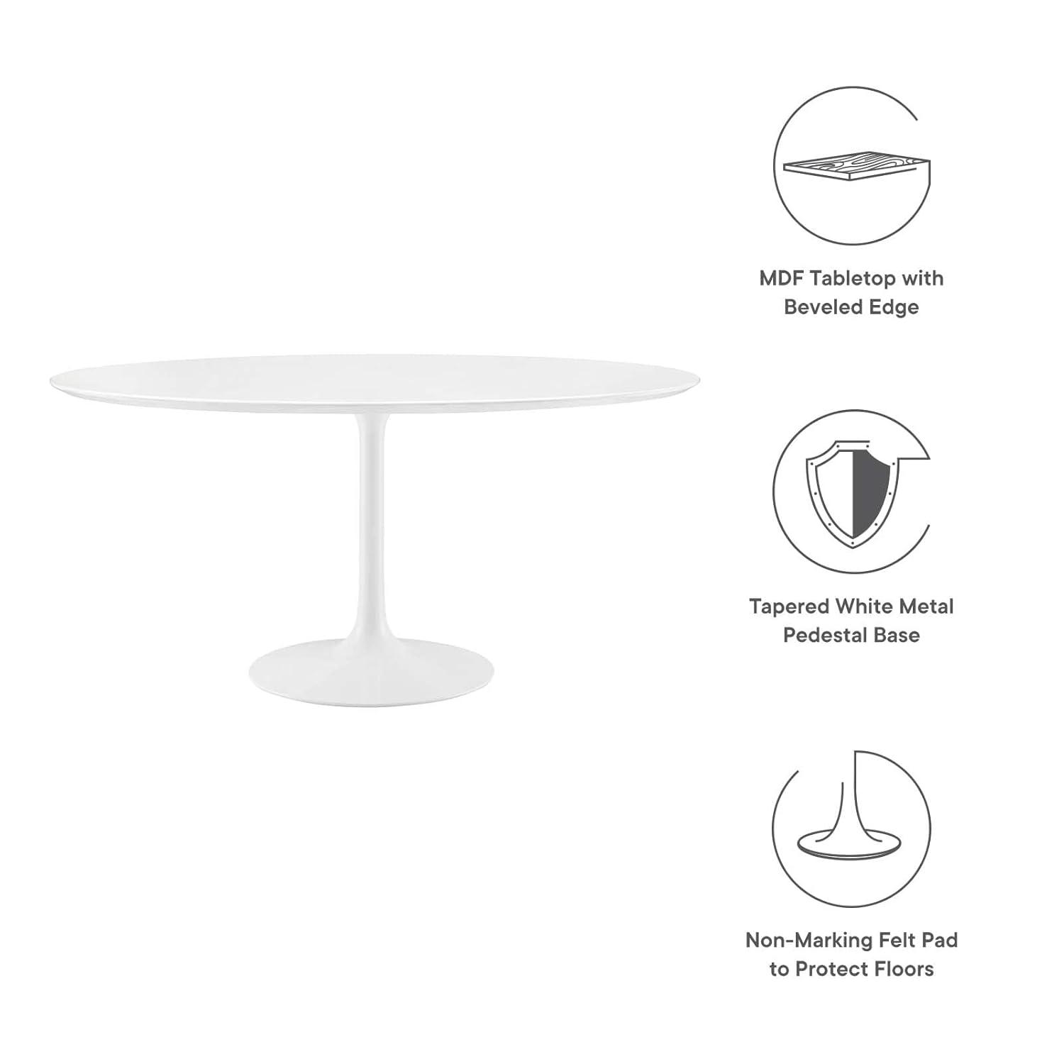 Modway Modway Lippa White Round Table  Dining Table