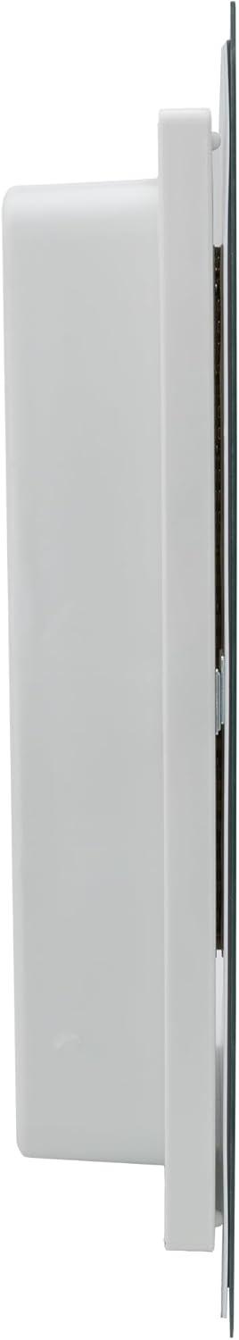 HMTtie RV Bathroom Medicine Cabinet | 16” W x 22” H | Two Adjustable Shelves | Frameless Polished Edge Mirror | Made in USA | White