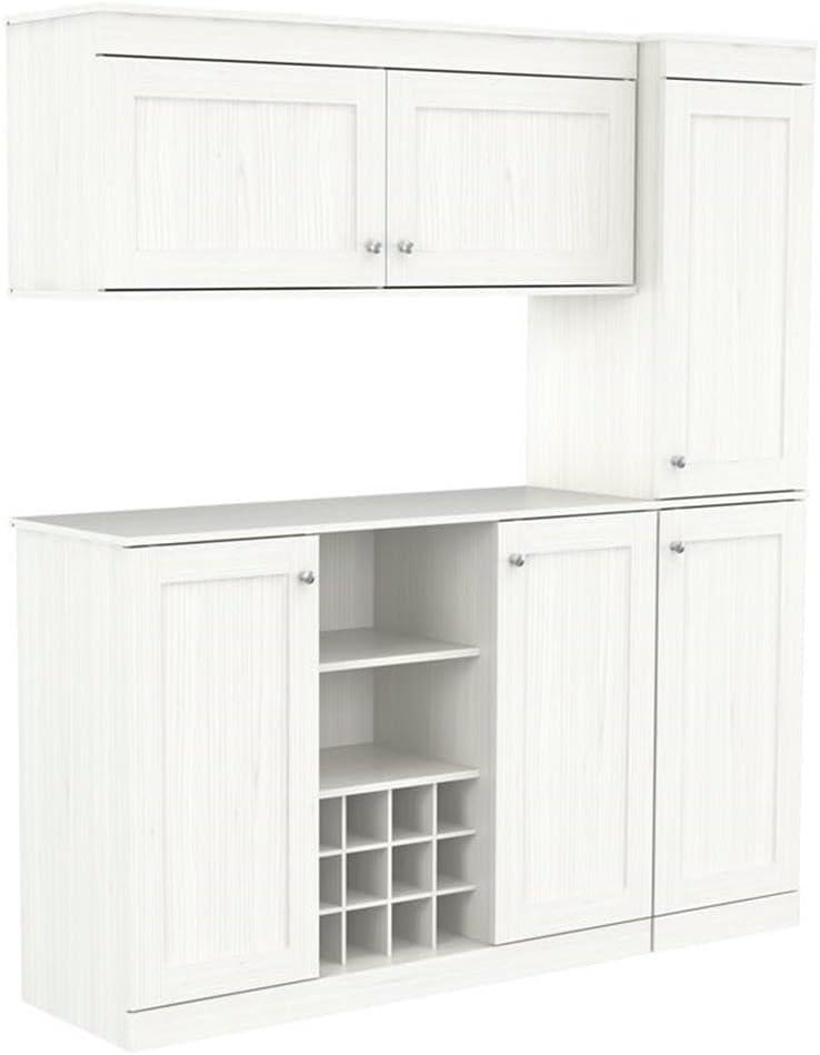 Inval Shaker Laminate 3-Piece Kitchen Cabinet System 63"W, Washed Oak