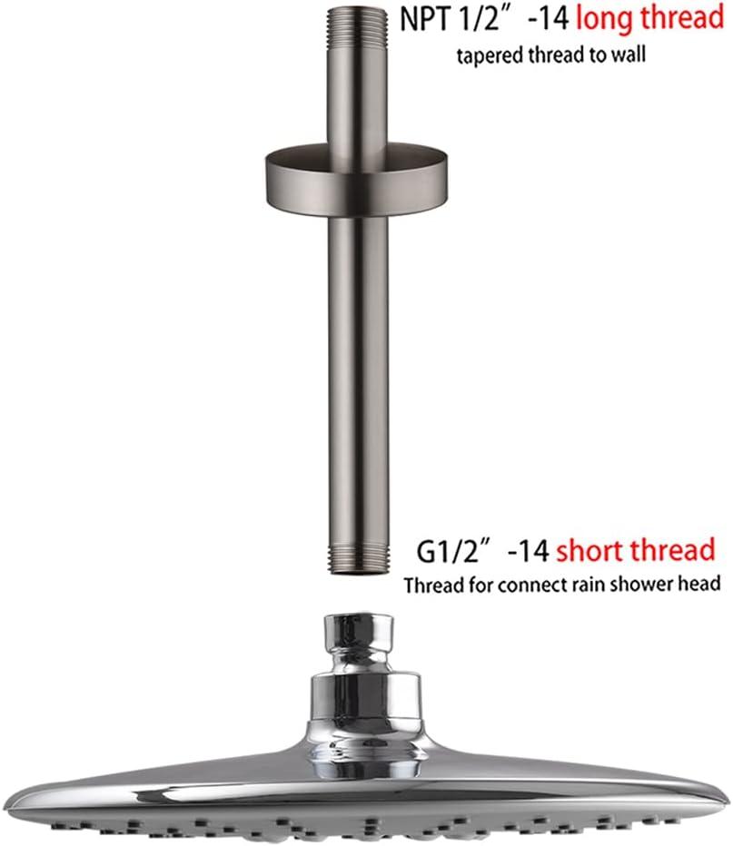 Ceiling Mount Shower Arm with Flange for Rain Shower Head,Stainless Steel Straight Arm for Fixed Shower Head,6 Inch Brushed Nickel