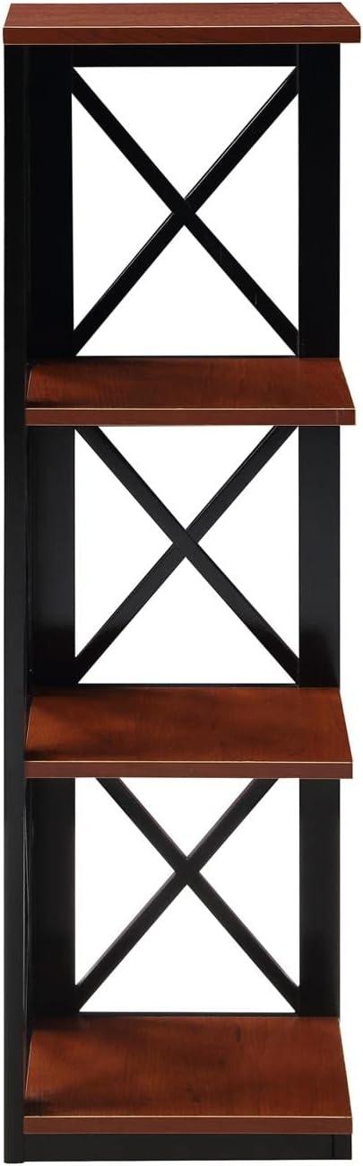 Oxford Corner Bookcase, Cherry Black - 3 Tier