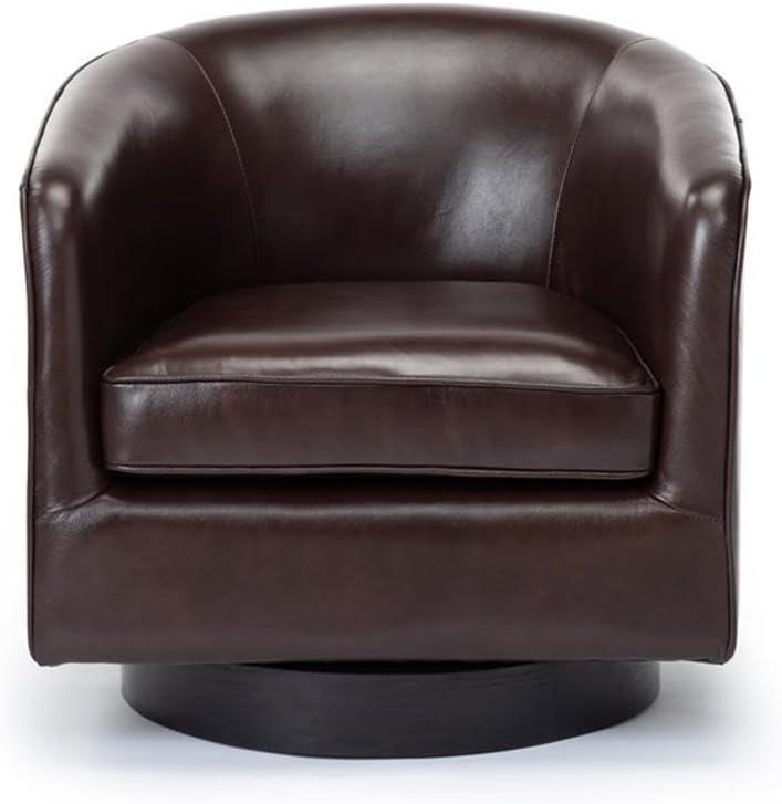 Cathy Leather Swivel Barrel Chair