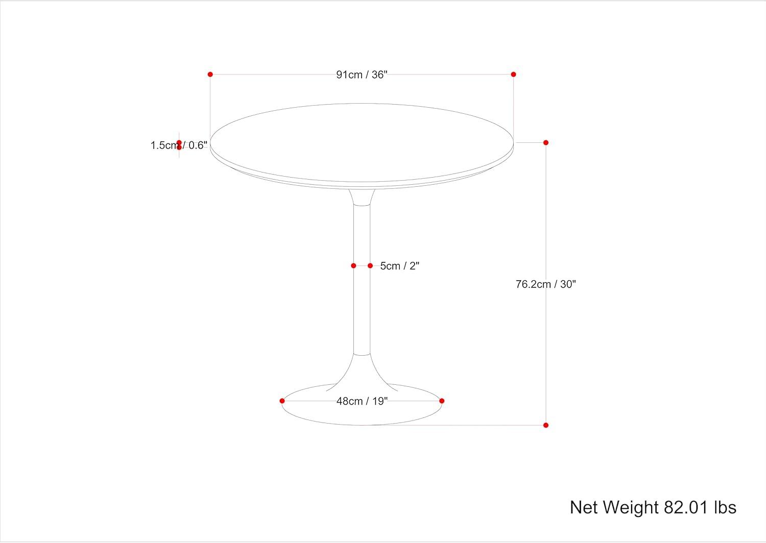 Simpli Home Osborne Dining Table In White/Copper