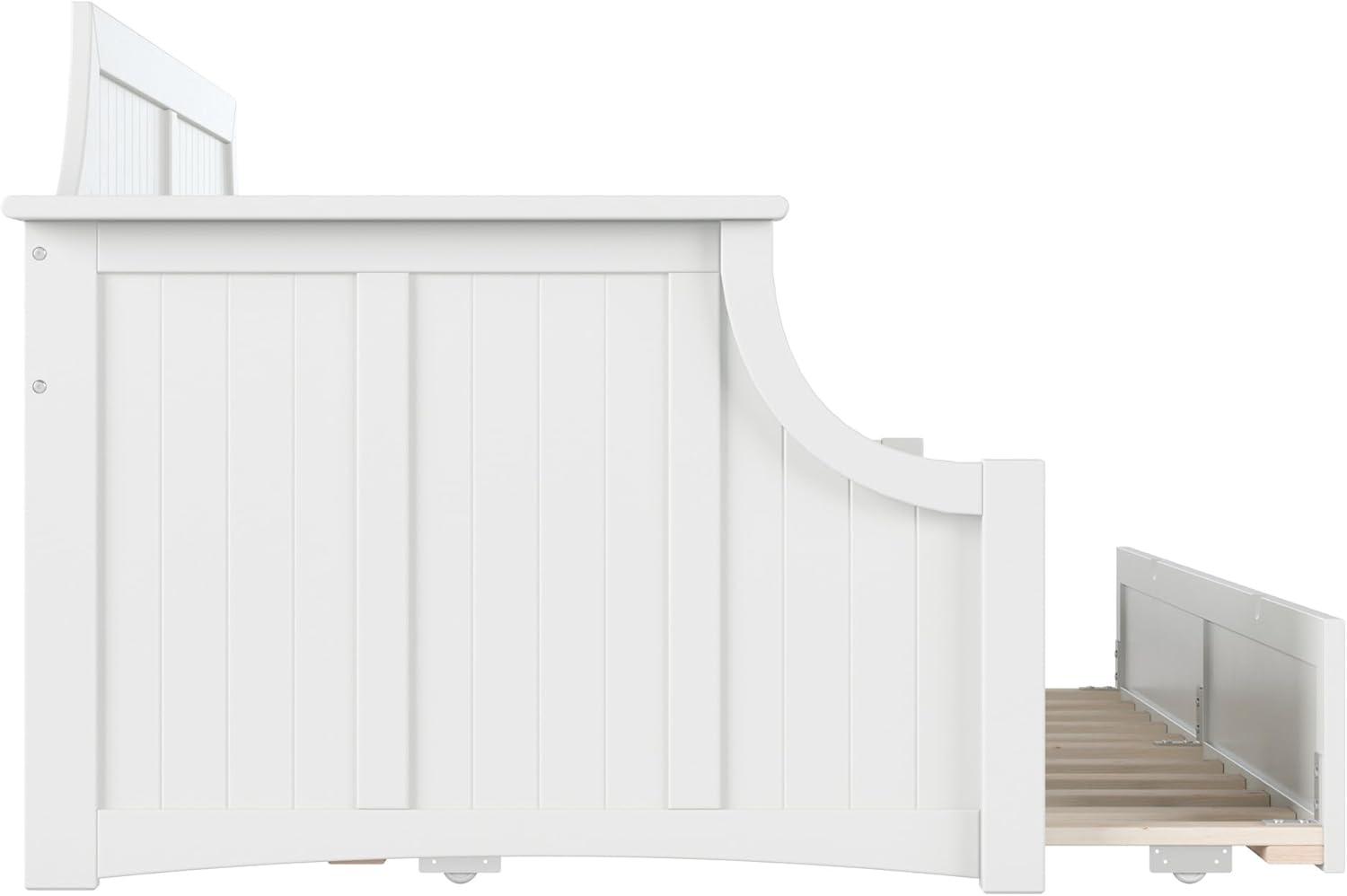 AFI Cambridge Twin Wood Daybed with Twin Size Trundle in White