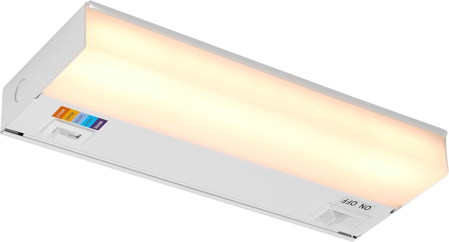 Maxxima 9 in. LED Under Cabinet Light, Hardwired, 270 Lumens, 5 CCT 2700K - 5000K, White, On/Off Switch
