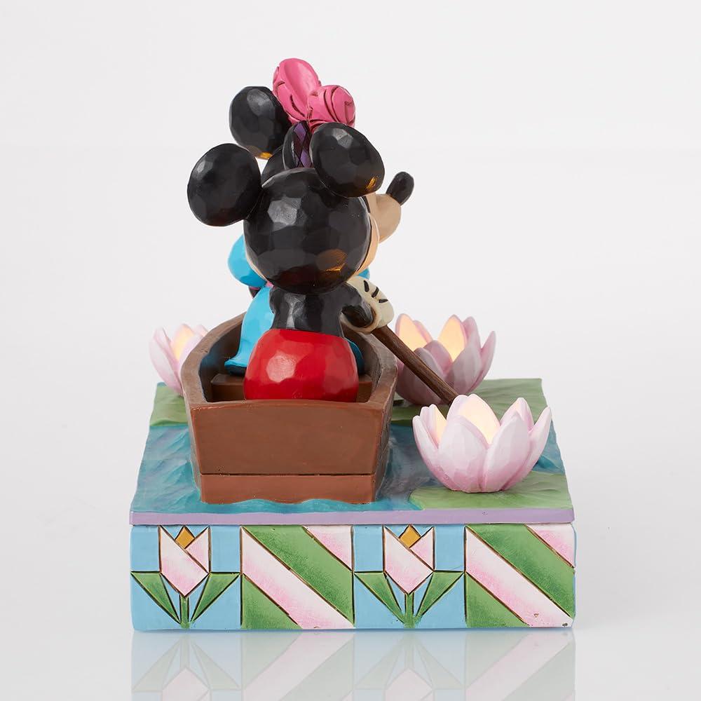 Mickey and Minnie Resin LED Rowboat Figurine, 4.5 Inch