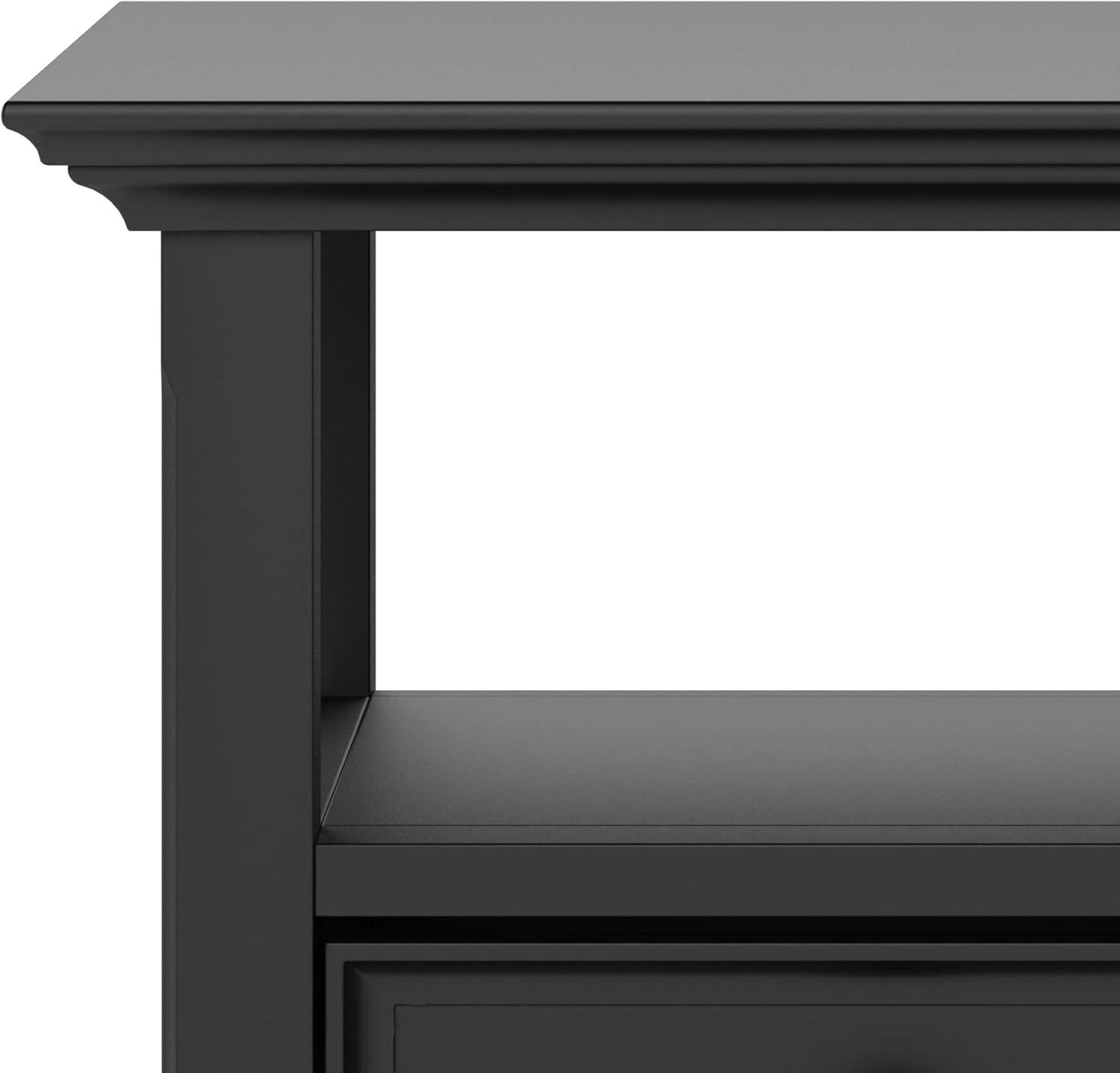 Amherst SOLID WOOD 19 inch Wide Square Transitional End Table in Black