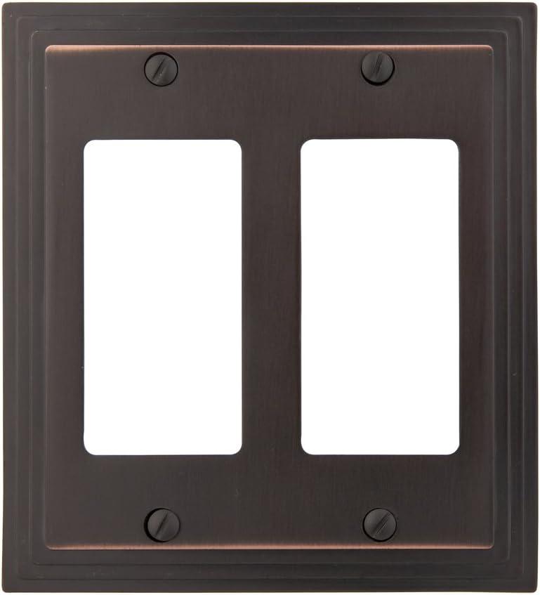 Amerelle 84RRVB Steps Wallplate, 2 Rocker GFCI, Cast Metal, Aged Bronze, 1-Pack