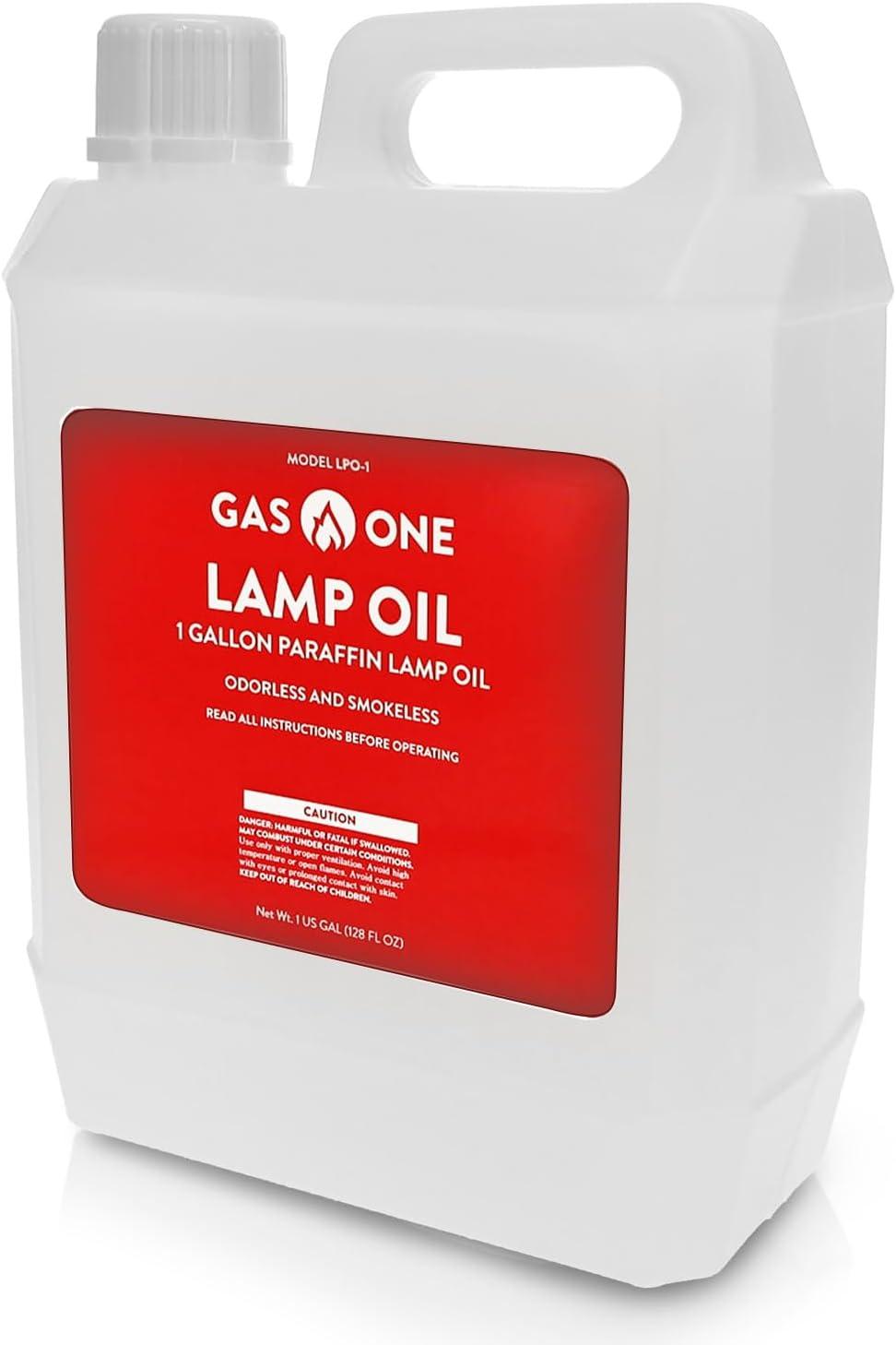 GasOne Liquid Paraffin Lamp Oil Smokeless and Odorless Ideal for Indoor Lamps, Lantern oil, Tiki Torch – 1 Gallon (128oz)