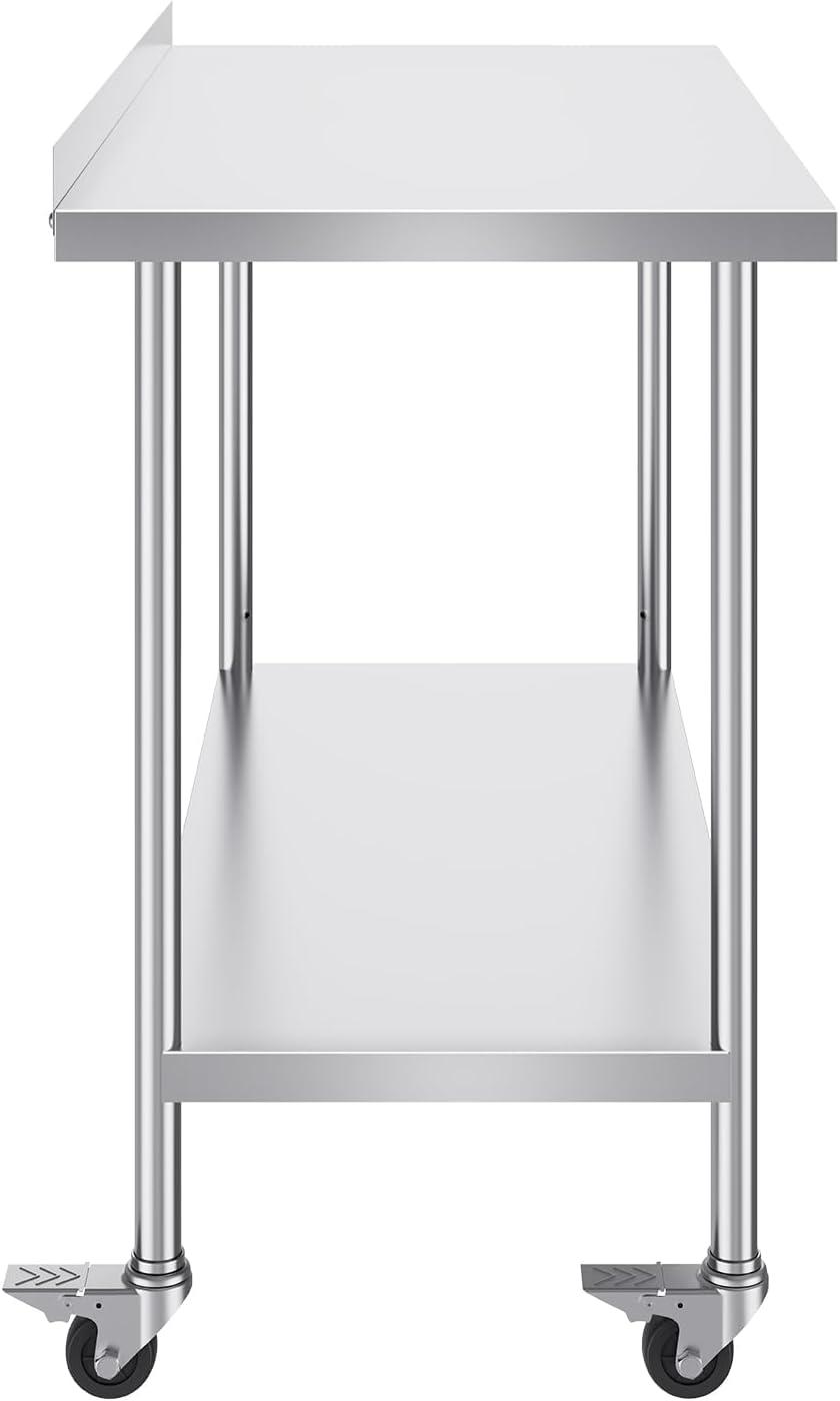 VEVOR VEVOR Stainless Steel 24'' W x 40'' H Adjustable Portable Work Table