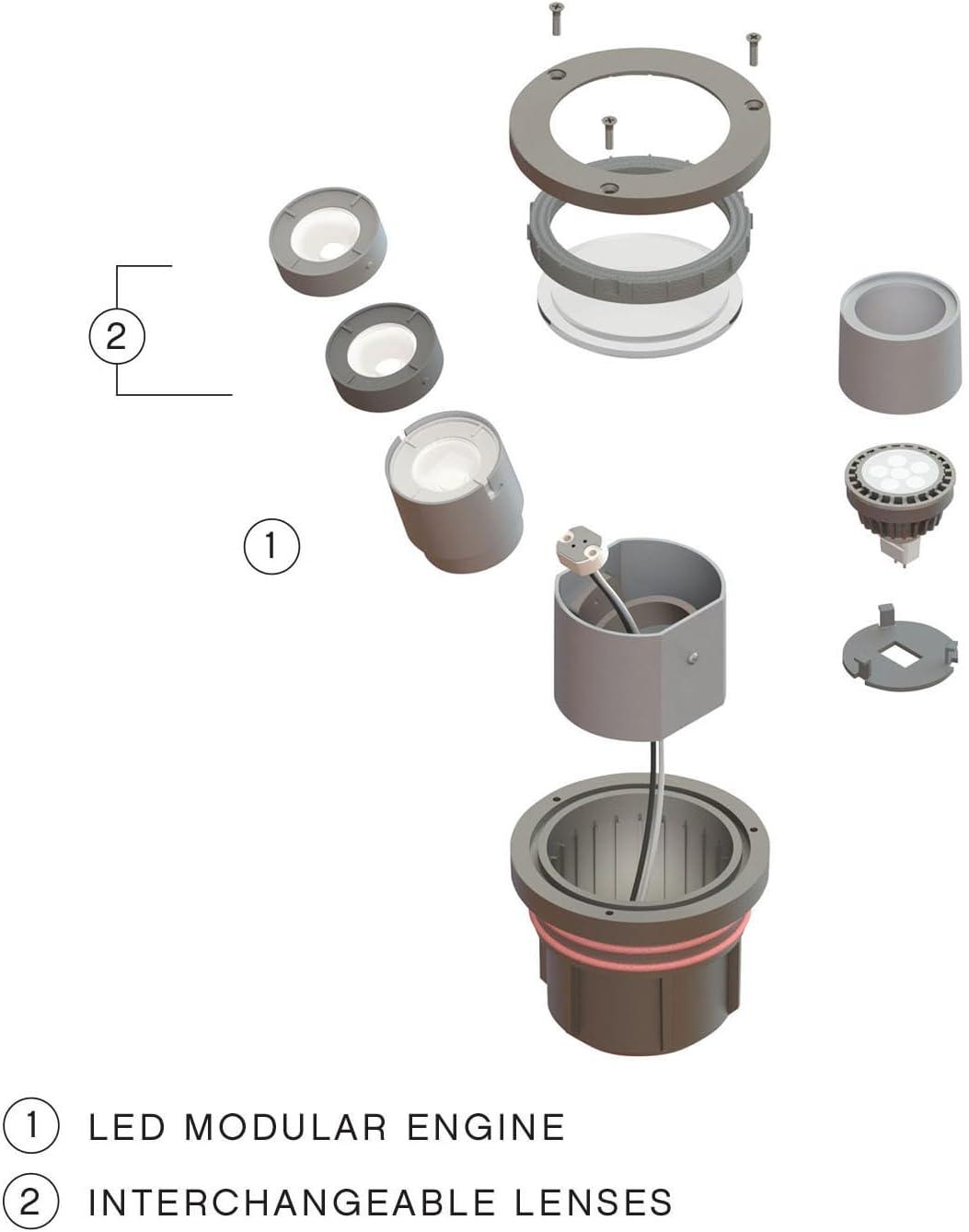 Bronze Low Voltage LED Shielded Well Light with Clear Lens
