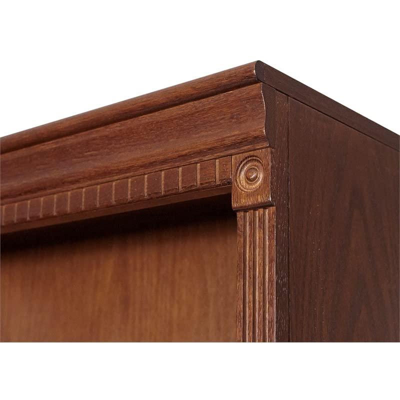 72" Huntington Oxford Wood Bookcase with Doors Brown - Martin Furniture: Hardwood, No Assembly Required