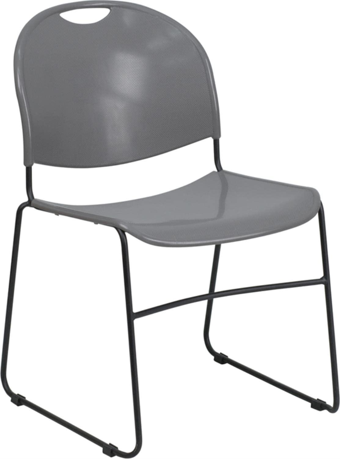 Flash Furniture Gaea 880 lb. Capacity Ultra-Compact Stack Chair with Metal Frame