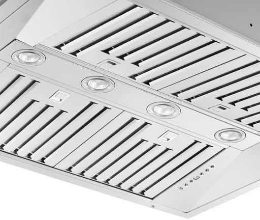 Forno Altilia 36-inch Insert Range Hood, 1200 CFM Double Motor, 4 Speed Control, All Stainless Steel FRHRE5337-36