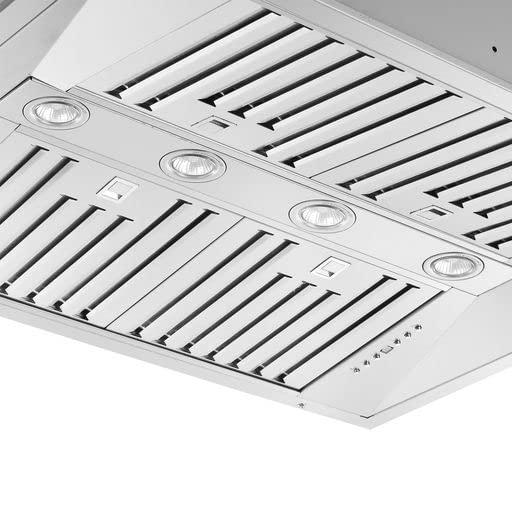 Forno Altilia 36-inch Insert Range Hood, 1200 CFM Double Motor, 4 Speed Control, All Stainless Steel FRHRE5337-36