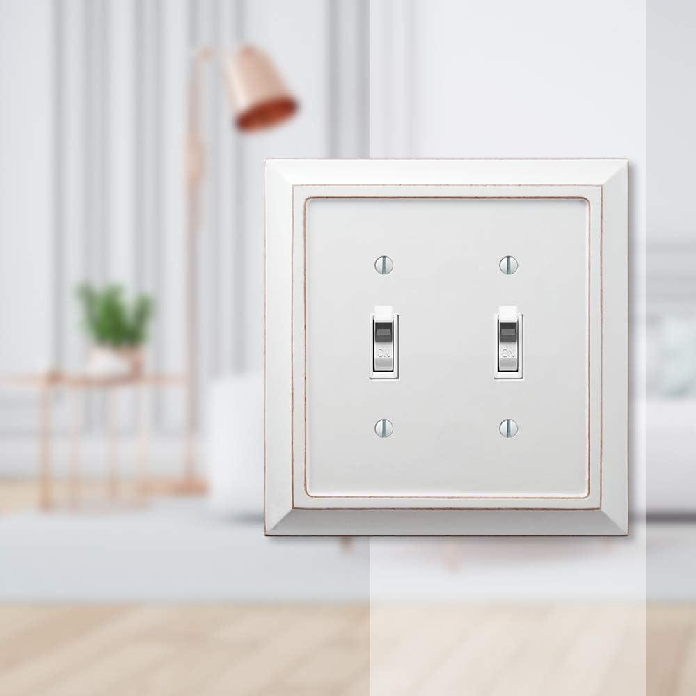 Amerelle Savannah White 2 gang Wood Toggle Wall Plate 1 pk