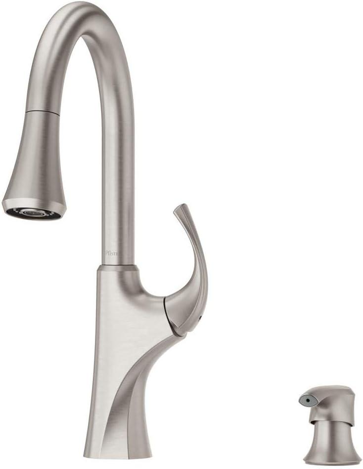 Stainless Steel High Arc Kitchen Faucet with Pull-Down Spray