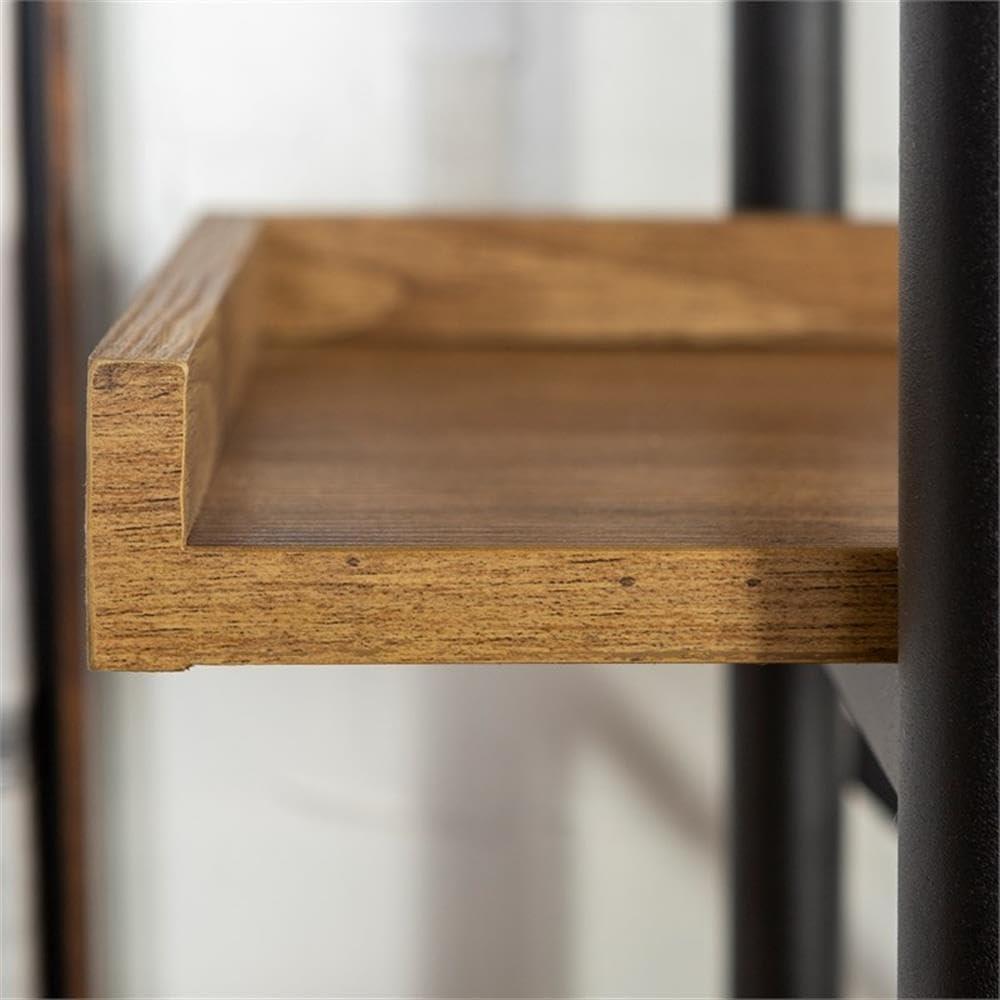 Walker Edison 5 Shelf Industrial Wood Metal Bookcase Tall Bookshelf Storage Home Office, 68 Inch, Driftwood